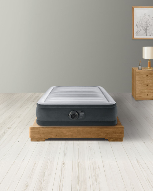 Intex 67765ED 13in Twin Dura-Beam® Deluxe Fiber-Tech Comfort-Plush Air Mattress with Built-In Electric Pump manufacturer reference